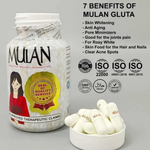 Mulan 4in1 Whitening X30 Pearl Whitening Collagen L-Glutathione NAC 60 Capsules price in BD