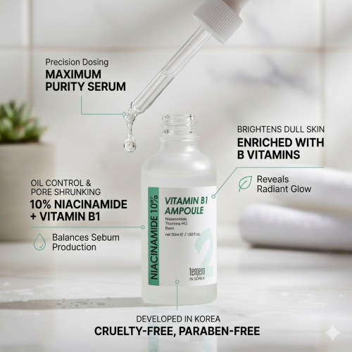 Tenzero Niacinamide 10% Vitamin B1 Ampoule – 50ml -Korean