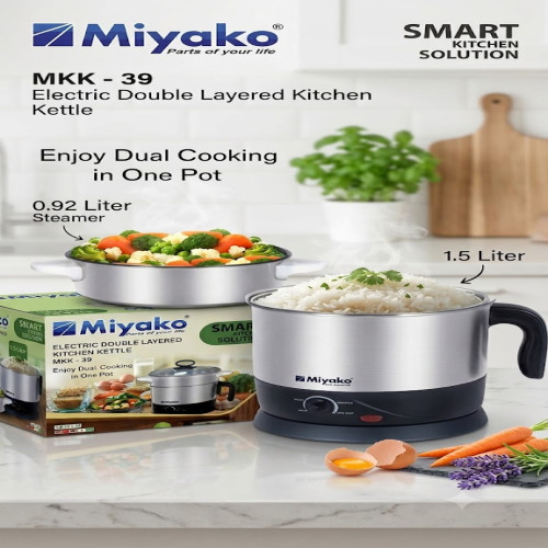 Miyako MKK-39 Electric Double Layered Kitchen Kettle & Multi-Cooker - 1.5L price in BD