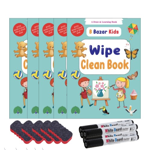 B Bazar Wipe Clean Book 1:1  5PCS Bundle | Products | B Bazar | A Big Online Market Place and Reseller Platform in Bangladesh