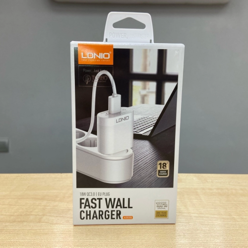 Charger LDNIO A303Q USB3A Quick Charge 3.0 18W + USB cable - Type-C white | Products | B Bazar | A Big Online Market Place and Reseller Platform in Bangladesh