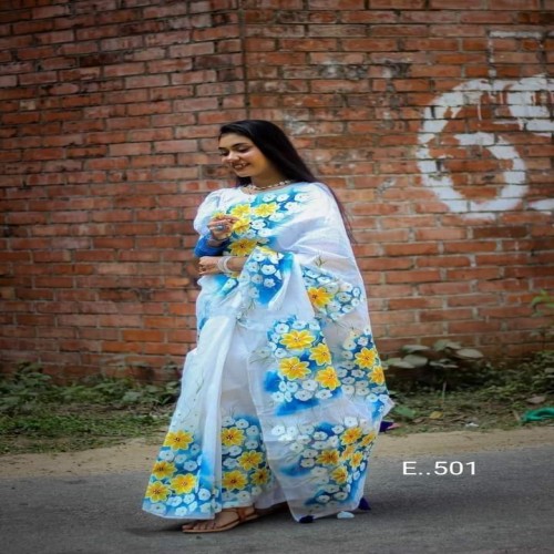 Hand print Half silk single sharee 39 | Products | B Bazar | A Big Online Market Place and Reseller Platform in Bangladesh