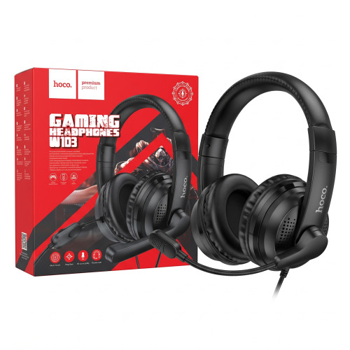Hoco W103 Wired Gaming Headset with HD Mic and Deep Bass Stereo Sound for PC price in BD