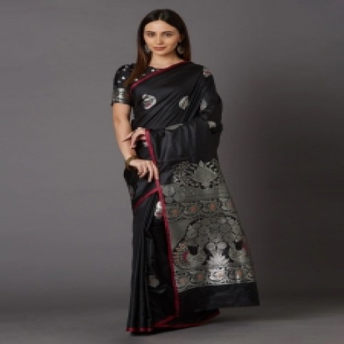 Latest Designed Luxury Exclusive Printed Silk Saree With Blouse Piece For Women-80