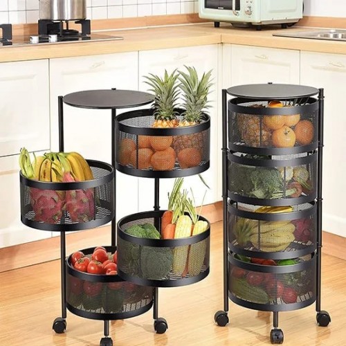 4 Layer 360 degree rotating vegetable shelf Kitchen floor multi-layer multi-function round vegetable basket storage rack | Products | B Bazar | A Big Online Market Place and Reseller Platform in Bangladesh