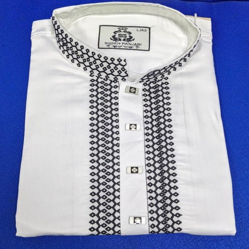 Eid Collection premium quality emboridry work for man punjabi White | Products | B Bazar | A Big Online Market Place and Reseller Platform in Bangladesh