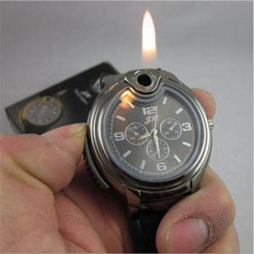 Combination Butane Lighter with Analog Watch