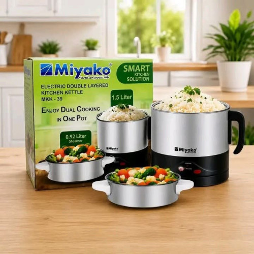 Miyako MKK-39 Electric Double Layered Kitchen Kettle & Multi-Cooker - 1.5L | Products | B Bazar | A Big Online Market Place and Reseller Platform in Bangladesh