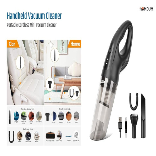 Homdum 65 Watts Handheld Vacuum Cleaner Portable Cordless Mini Vacuum Cleaner (Black) 12V - 14V car Lighter Socket Jack | Products | B Bazar | A Big Online Market Place and Reseller Platform in Bangladesh