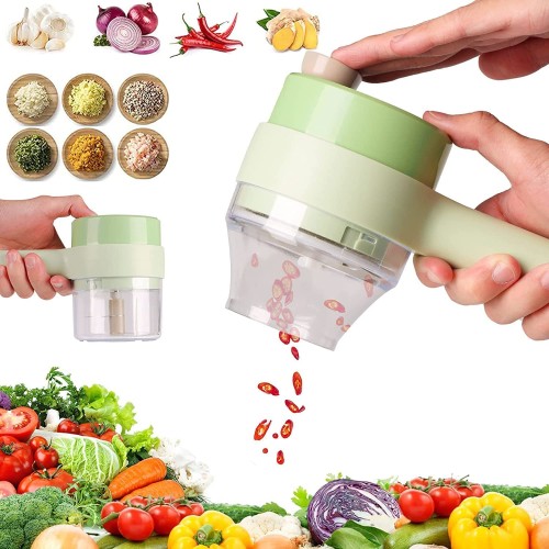 4 In 1 Handheld Electric Vegetable Cutter Durable Chili Crusher Tool New Machine Ginger Charging Masher USB Kitchen Vegetable | Products | B Bazar | A Big Online Market Place and Reseller Platform in Bangladesh