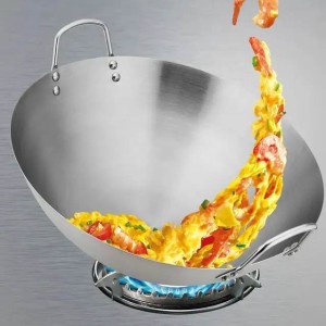 Hig qulity stainl steel stir fry Pan big pot food grade staless steel wok 55-2000cm