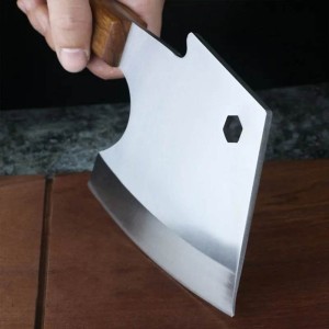 Cleaver Knife,Meat Cleaver 5 MM Blade Chopping Knives 4Cr14 High Hardness Stainless Steel Bone Cutting Knife Wood Handle Bone Cutter Chopper Tools