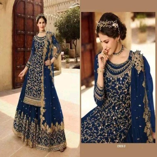 Semi Stitched Georgette Embroidery Long Floor Touch Anarkali Party Dress05 | Products | B Bazar | A Big Online Market Place and Reseller Platform in Bangladesh