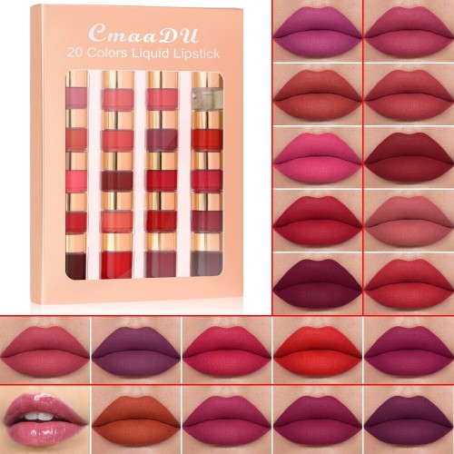 CmaaDu 20 Colors Matte Liquid Lipstick Lip Gloss Kit Long Lasting Waterproof Non-stick | Products | B Bazar | A Big Online Market Place and Reseller Platform in Bangladesh