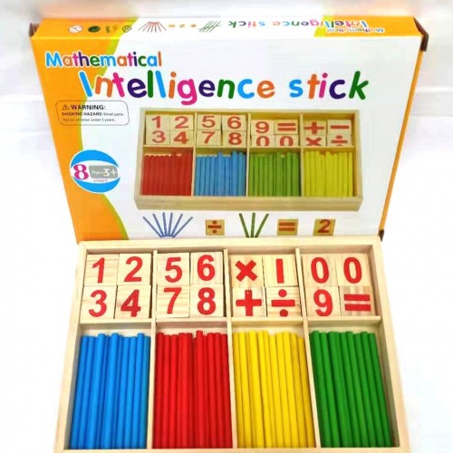 Wooden Mathematic Counting Sticks Wooden Toy Box montessori math learning Education Wooden Montessori Toy Baby Gift | Products | B Bazar | A Big Online Market Place and Reseller Platform in Bangladesh