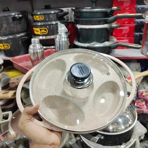Marble Coated Nonstic Aluminum Die Casting Pitha Or Cake Pan With Glass Lid | Products | B Bazar | A Big Online Market Place and Reseller Platform in Bangladesh